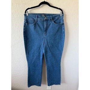 NYDJ Jeans Womens 14 Blue Marilyn Straight Classic 5Pocket Denim Retro